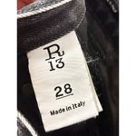 R13 D'arcy High-Waisted Distressed Wide Leg Cropped Jeans Everit Black Womens 28 Photo 3