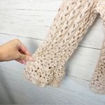 Free People / Rosehip Mink Nude Knit Crochet Bell Sleeve Top Photo 6