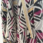 Lucky Brand ‎ Intarsia Open Waterfall Cardigan Women's Small Boho Sweater Western Photo 10