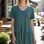 Free People NWOT Herron Drop-Waist Maxi Dress Oversized Green Photo 0