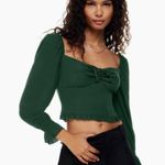 NWT SUNDAY BEST Sinatra Long Sleeve Blouse Sz XS Green Photo 0