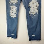 American Eagle Tomgirl Distressed Jeans Sz 16 LONG Light Wash Straight Boyfriend Photo 5