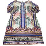 Boston Proper Dress Womens Large Boho Floral Abstract Boho Coastal Mini Photo 1