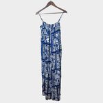 Anthropologie Maeve Waistless Blue White Printed Wide Leg Jumpsuit Size L Photo 4