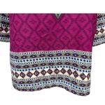 Pink Owl  Geometric Tribal Blouse
Multicolor 3/4 Sleeve Scoop Neck Top size M Photo 5