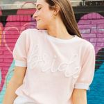 Queen of Sparkles Bride Script Pink Sweater Size Small S Photo 0