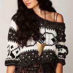 Free People  fair aisles cropped sweater long sleeve crochet knit med shirt Photo 0