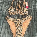 Xhilaration Zebra Print Bikini Set Size S Set by  Photo 0