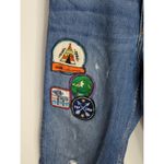 ZARA  Medium Wash Blue Patchwork Mom Jeans Women's 4 High Waist Tapered Leg Photo 6