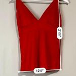 Kona Sol Women’s Ribbed Crisscross Tankini Swimsuit Top Red NWT Photo 9