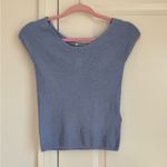 J.Crew  Cashmere Silk Blend Wide V-Neck Sweater T-Shirt in Hazy Hydrangea Photo 1