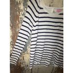Lilly Pulitzer Intarsia True Navy Blue and White Striped Sweater, size Medium Photo 2