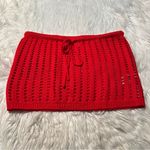 Edikted  Leola Ladder Knit Mini Skirt Red L Photo 3
