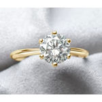 Boutique NEW 2Ct Solitaire Simulated Diamond 14k Gold‎ Plated Sterling Engagement Ring Photo 6