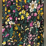 Old Navy Old‎ Navy Flutter Sleeves Black Floral Dress Green Yellow Purple Flowers Large Photo 3