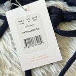ANDIE New  Swim the string bikini top Triangle textured navy blue size Medium Photo 4