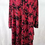 LuLaRoe Lindsay black and red print kimono wrap top size small Photo 2