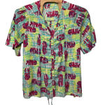 Melissa McCarthy x Seven 7 Colorful Button Blouse Short Sleeve Chiffon XXL Photo 0