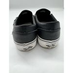 Vans  Black Perforated Leather Classic Slip On Skater Shoes Womens 8.5 Men Size 7 Photo 6