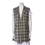 NWT Buru Womens Sage Plaid Open Front Vest Size XS Green Photo 1