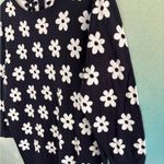 1901  Dark Blue Sweater with Cream Floral Design Photo 2