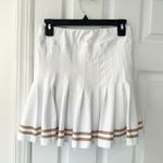 Smith Quinn White Gold Tan Double Stripe Pleated Tennis Sport Skort Skirt Small Photo 7
