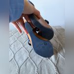 Kate Spade Elegant Classy Navy Blue Suede Women's Wedge Heels Sandals Size 7 Photo 6