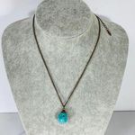 ALDO Turquoise Stone Pendant Necklace Bronze Metal 18" Photo 0
