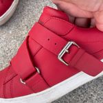 Valentino Garavani V-Punk red leather belted low-top sneakers size IT 37 US 7 Photo 7