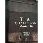 LA coalition jacket ‎ womens large Black Faux Leather Motorcycle Jacket Biker Photo 4