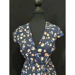 Hutch  Blue Floral sleeveless mini wrap dress size small Photo 1