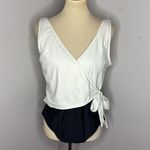 Summersalt  The Perfect‎ Wrap One Piece Swimsuit Sea Urchin White Sand Sz 16 Photo 2