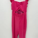 Lovers + Friends Barbie Pink Knox Jumpsuit Cut Out Ruffle Sleeve Women Size XS Photo 0