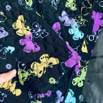 Vintage style Y2K colorful butterfly padded shoulder quilted embroidered jacket Black Size M Photo 6