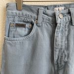 Calvin Klein Vintage 90s Blue Denim Leather Patch Fray Hem High Rise Mom Jeans Photo 3