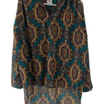 Wrangler  NWT Women's Size‎ Medium Multicolor Sheer Western Blouse Photo 0