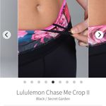 Lululemon Chase Me Crop II Black / Secret Garden Luxtreme & Mesh & Faux Leather Photo 11