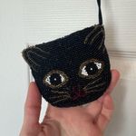 Vintage Art Deco handmade beaded black cat coin purse AS IS Photo 1