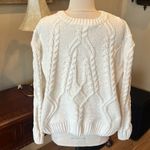 Cozy Cream Chenille Cable Knit Sweater Photo 1