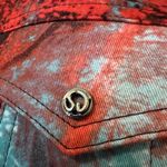 St. John Sport Marie Gray Button Up Jacket Pop Art To Wear Luxury Red Aqua Medium Photo 5