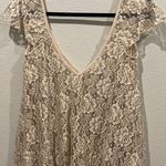 Urban Outfitters KIMCHI BLUE Lace V-Neck Short Sleeve Beige Top Photo 0