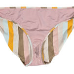 Aerie Ribbed Bikini Bottom Pink Tan Ivory Gold Neutral Stripe XXL NWT Photo 0