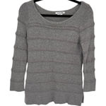 Lacoste  Ribbed Sweater‎ Womens 32 Gray Wool Viscose Blend Side Slits Photo 0