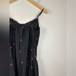 Free People On My Own Floral Satin Smocked Midi Dress Women’s Sz M Black Size M Photo 8
