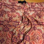 Sanctuary  Boho Peasant Top Large | Burgundy Orange Paisley‎ Fall Blouse Photo 2