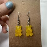 Handmade Yellow gummy bear resin  earrings Photo 1