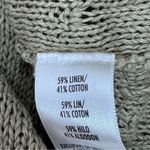 Petite Sophisticate Vintage  Beaded Linen Blend V Neck Sweater Olive Medium Photo 9