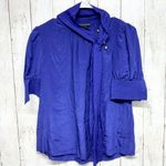 Banana Republic  Shirt Women XS Royal Blue 100 Silk Button Up Long Sleeve Classic Photo 0