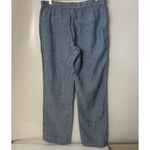 Rafaella  Linen Pants Women Large Blue Straight Leg Casual Beach Nautical Resort Photo 1