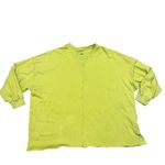Aerie Lime Green Down To Earth Oversized Crewneck Fleece Sweatshirt size Large Photo 3